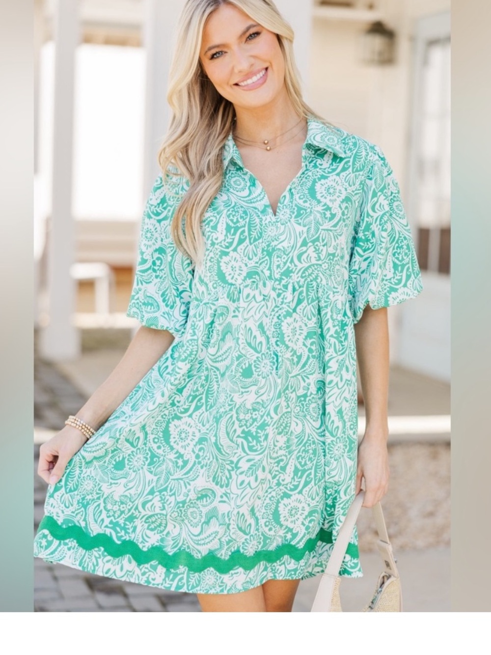 NWT UMGEE WHITE & GREEN PAISLEY DRESS PERFECT FOR SPRING AND SUMMER - Picture 2 of 4